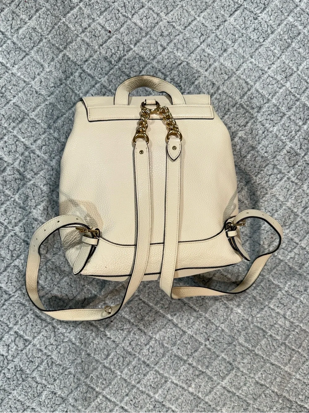 Coach Elle Pebbled Leather Backpack in Chalk